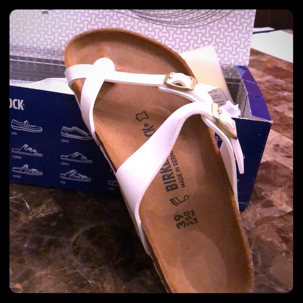 Birkenstock Mayari Patent White- Brand new!